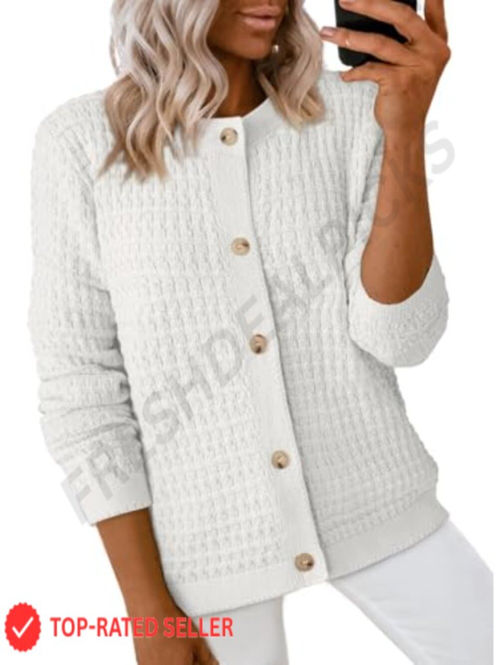 Dokotoo Women's Cardigan Sweater Long Sleeve Button Down Knit Jacket